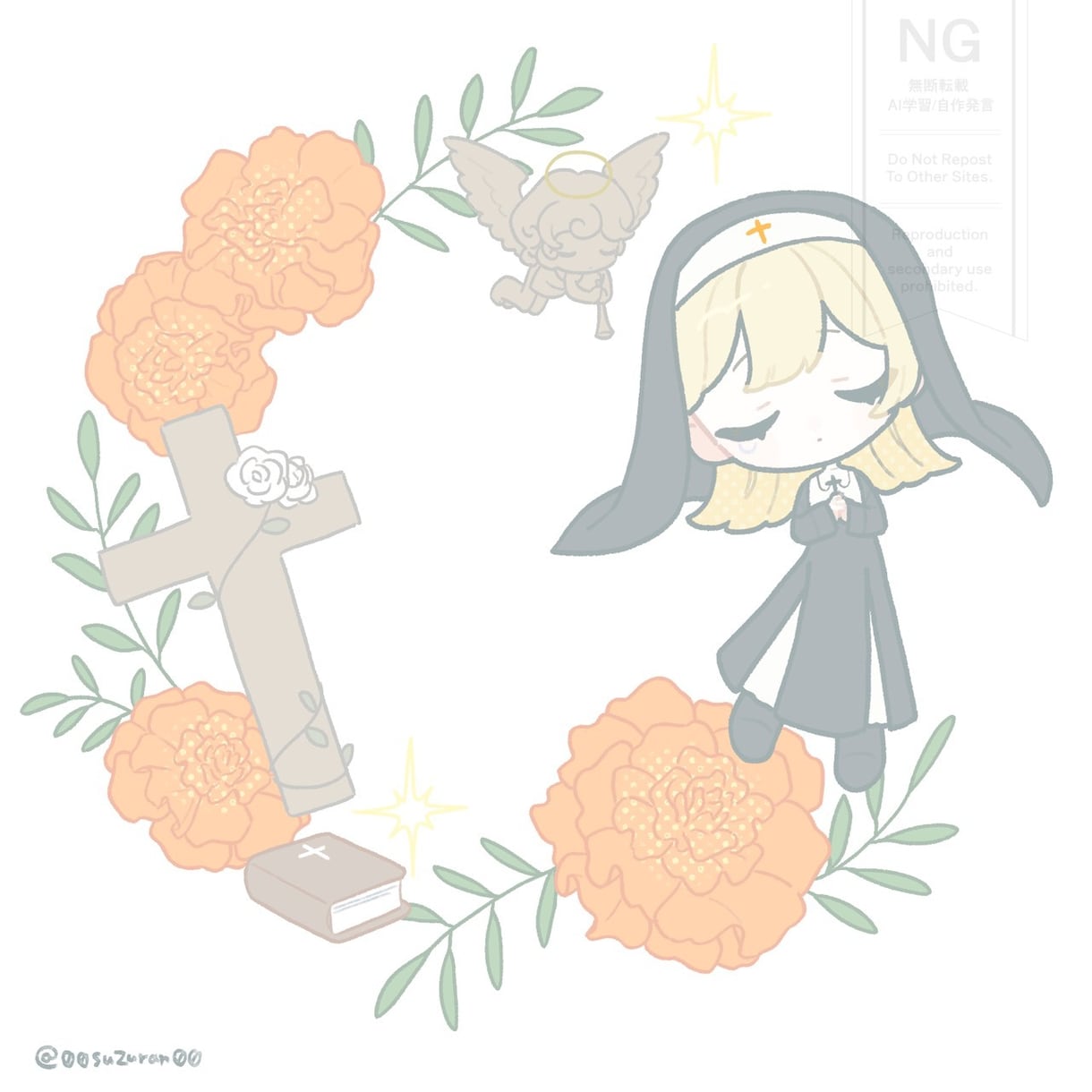 リース型モチーフデフォルメイラストお描きします モチーフを散りばめたリース型のデフォルメイラスト制作します！ イメージ3