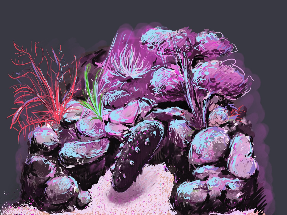生き物を中心にデザインを描き納品します 背景や、飾って頂く用の絵を描きます。 イメージ1