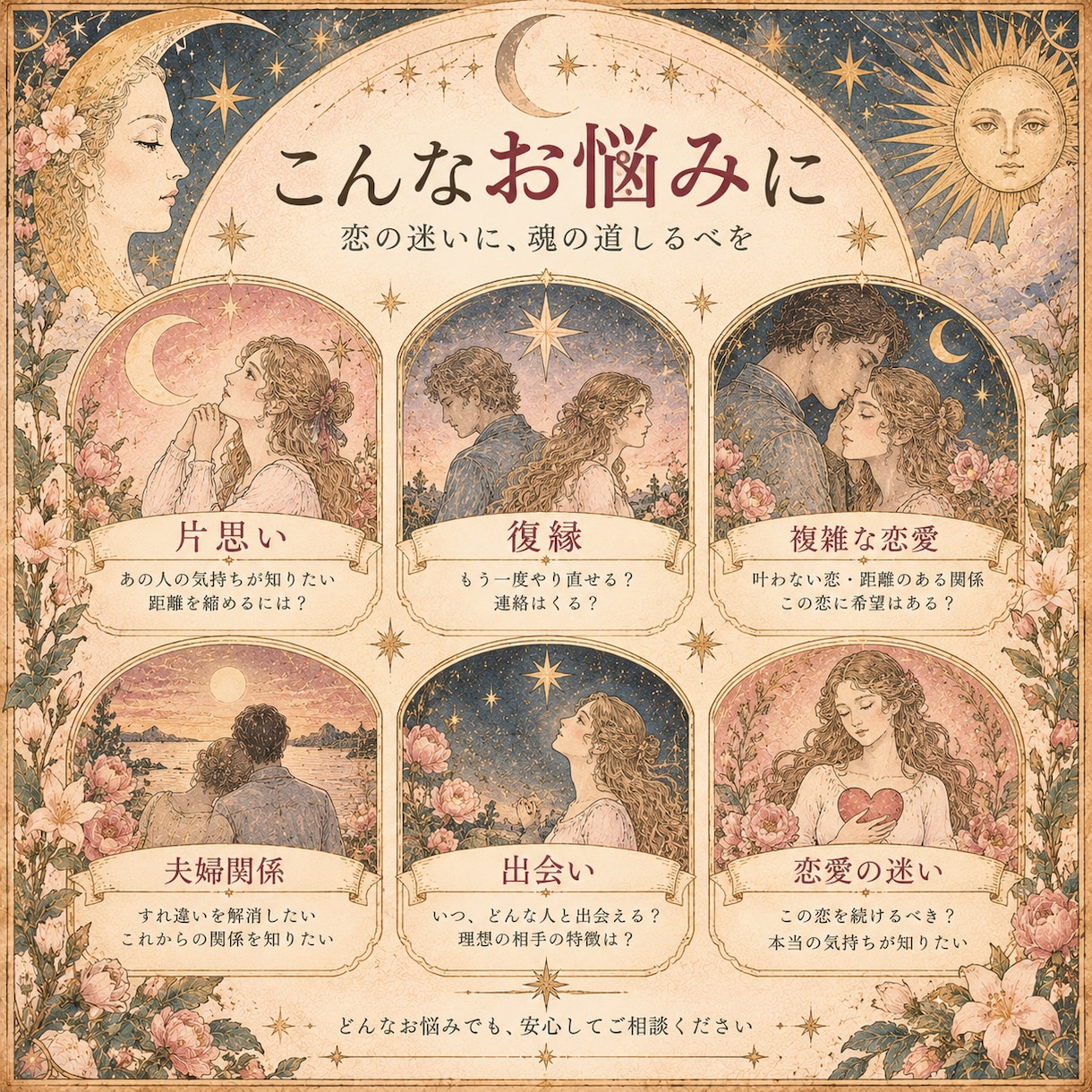 恋愛占い♡算命学×数秘で魂のご縁と恋展開を鑑定ます 復縁・片思い・複雑愛♡お相手の本心をリーディングします イメージ4