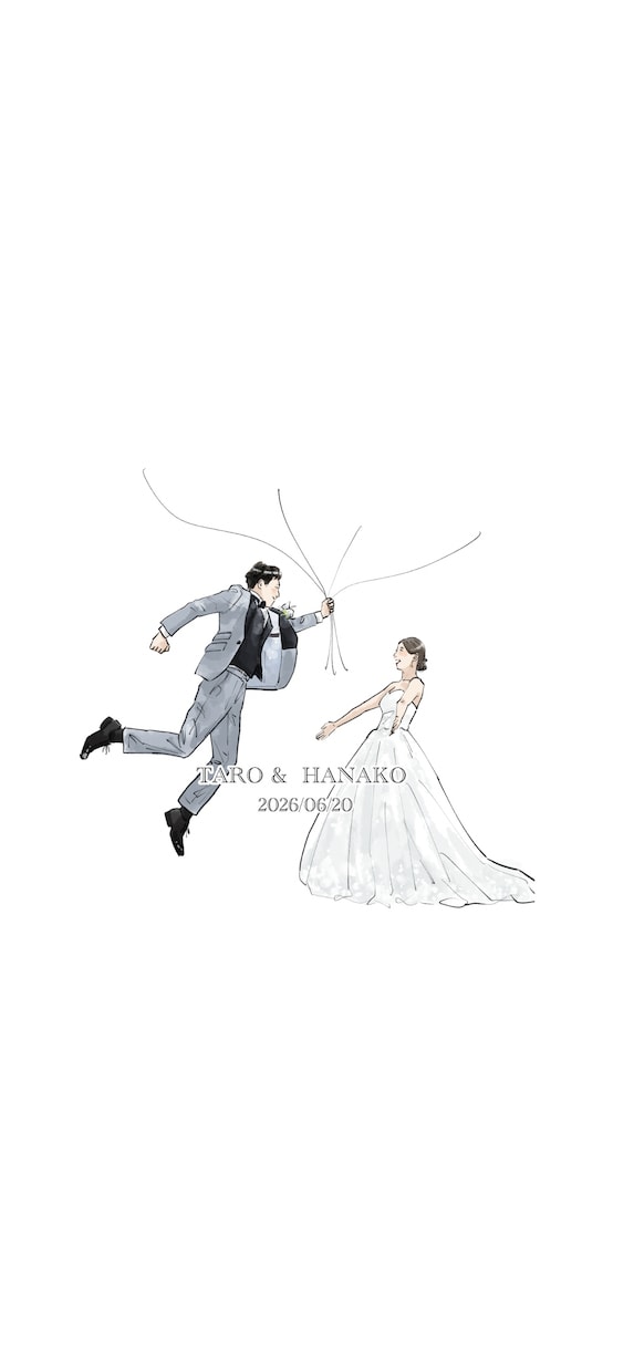 最安価!似顔絵でおしゃれ結婚証明書描きます 結婚式で大人気のウェディングツリー/バルーン イメージ4