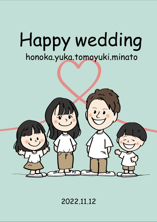 ご家族の記念日！キャラクター風の似顔絵を作成します お部屋のインテリアに馴染み、思わず笑顔になるイラスト イメージ4