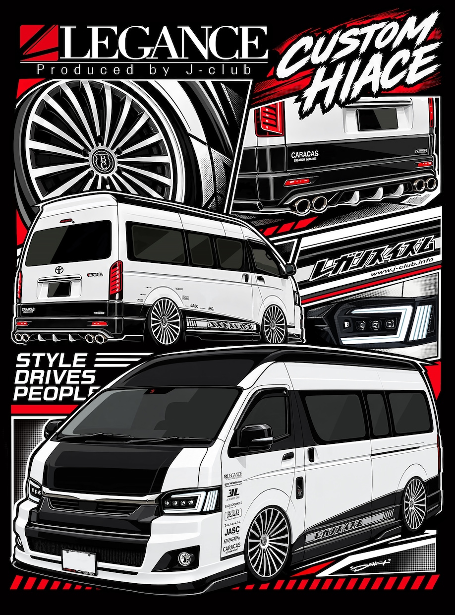 高クオリティの車のイラストを作成いたします Tシャツ・ステッカー・イベント・にも使えるカーイラスト制作！ イメージ2
