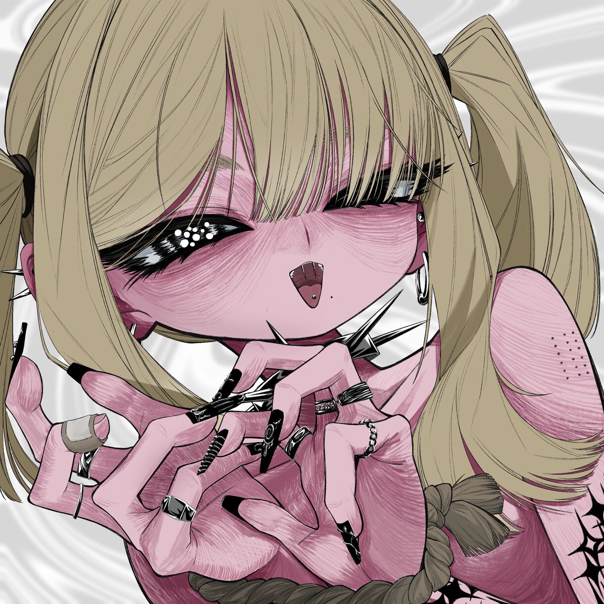 ダークなかっこ可愛い女の子描きます ピアス、ウルフなどかっこ可愛い印象の女の子が好きな方！！ イメージ5