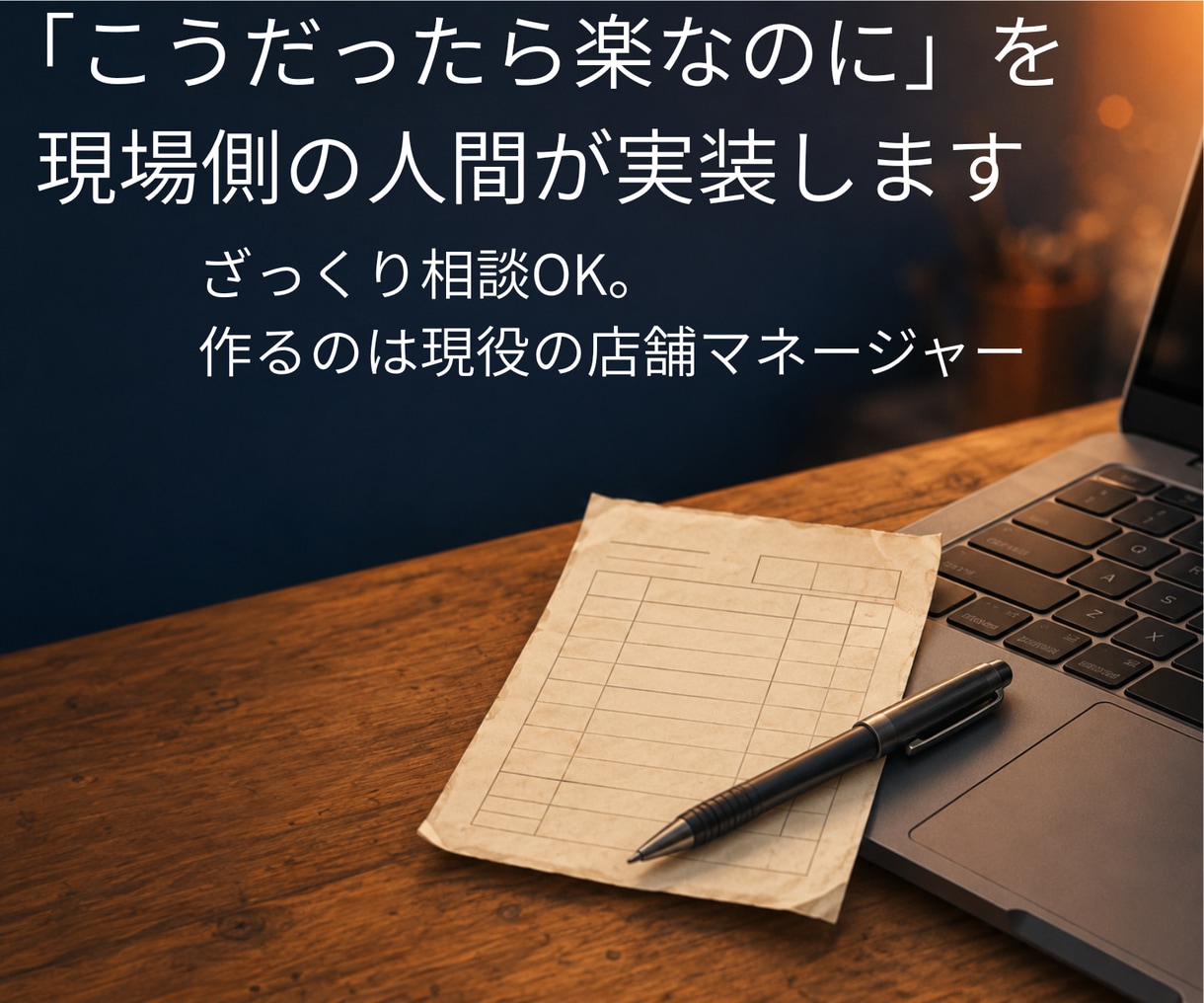 こうだったら楽なのにを、現場側の人間が実装します ざっくり相談OK。作るのは現役の店舗マネージャー イメージ1