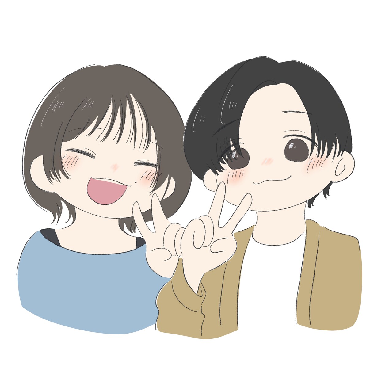 お写真をイラストにします 記念日やプレゼントにも！パートナーさんとの似顔絵制作します！ イメージ1