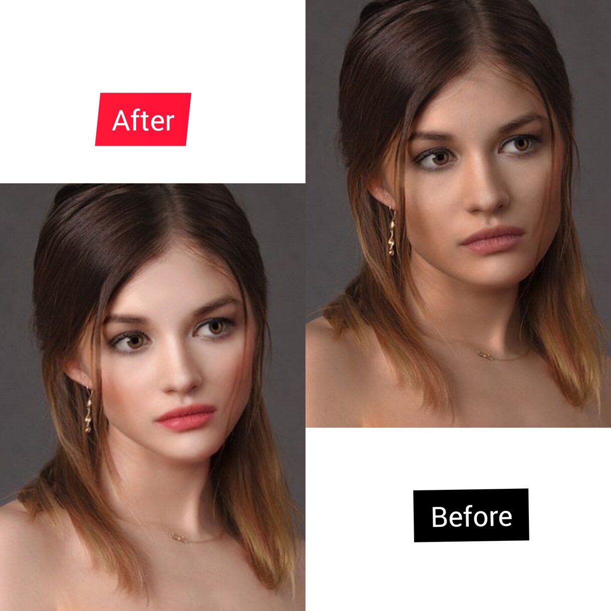 リタッチで顔写真を可愛くmake加工致します 小顔や気になる箇所､makeなど写真加工致します✵੯•`໒♥ イメージ2