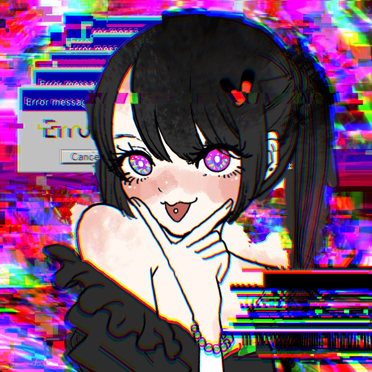 サイケデリックでガツンと目を引く絵を描きます サイケデリックでケミカルな世界観にポップな人物イラスト イメージ3