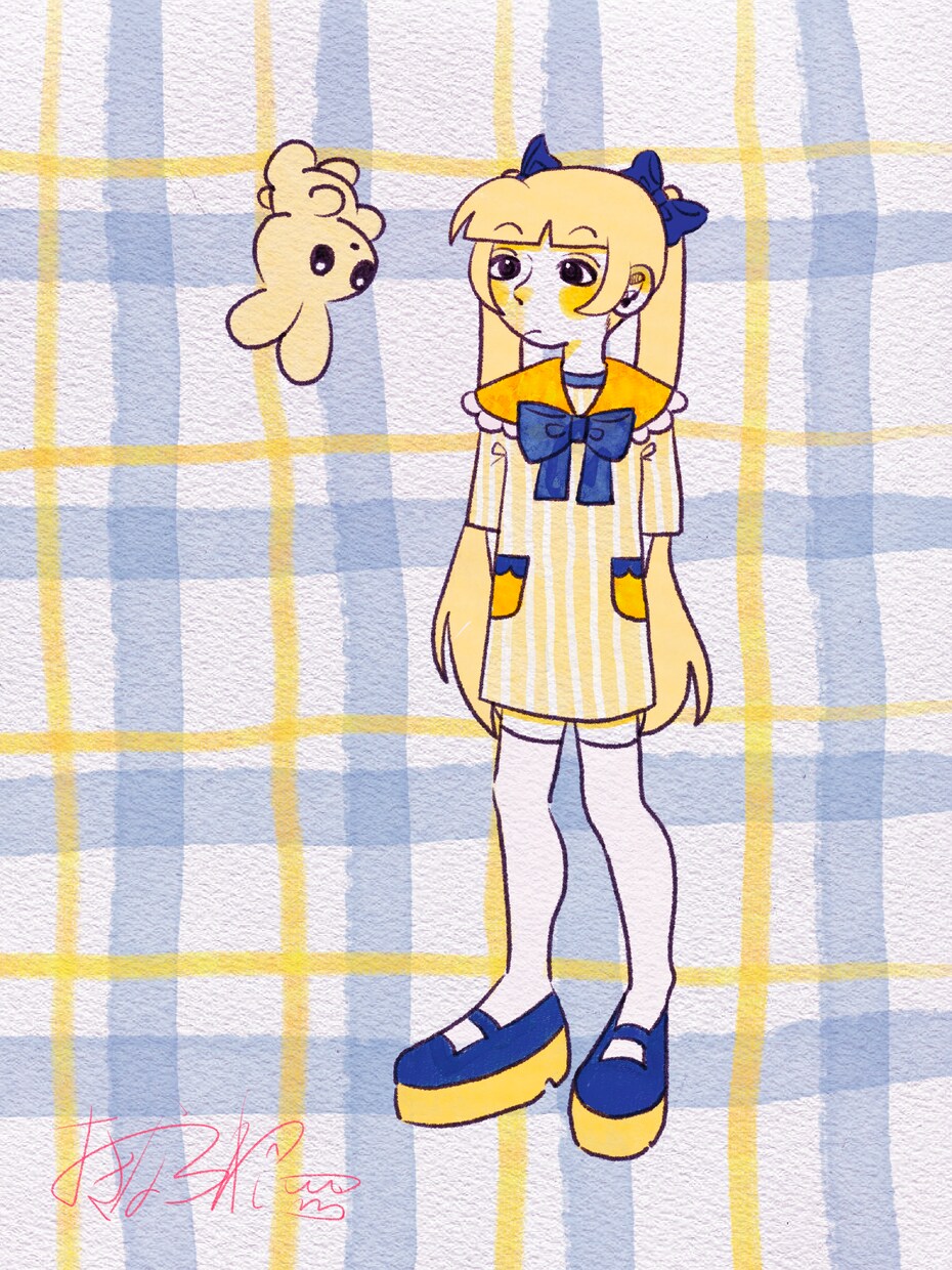 やさしいツートンカラーイラスト描きます 人物1人または動物1匹｜配色指定・おまかせOK イメージ6