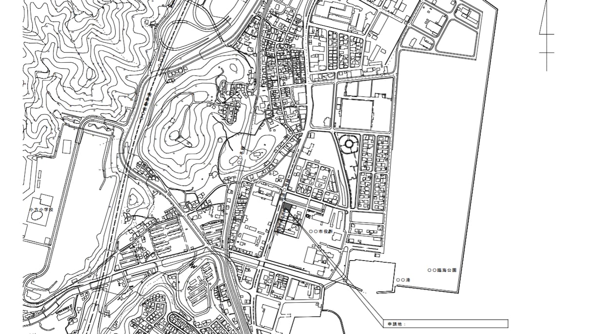 国土地理院 基盤地図から附近見取図を作成します 建築確認申請など、各種申請届出に必要な附近見取図を作成 イメージ1