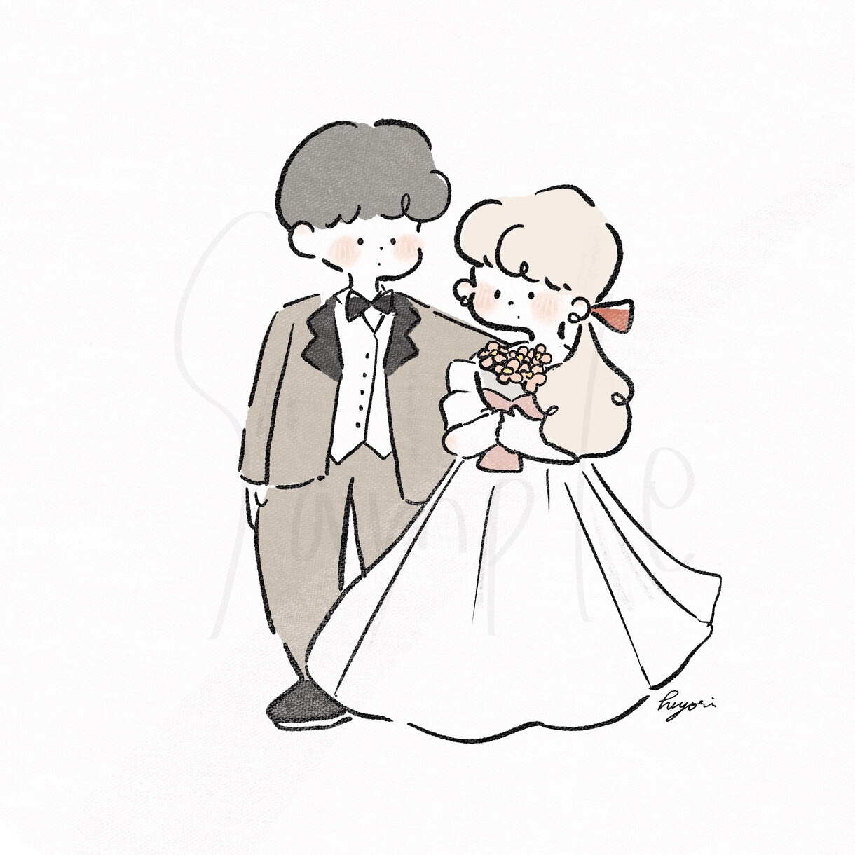 ゆるかわなペア画をお描きします カップルやお友達同士、結婚式にも！大切な人との想い出に♡ イメージ3