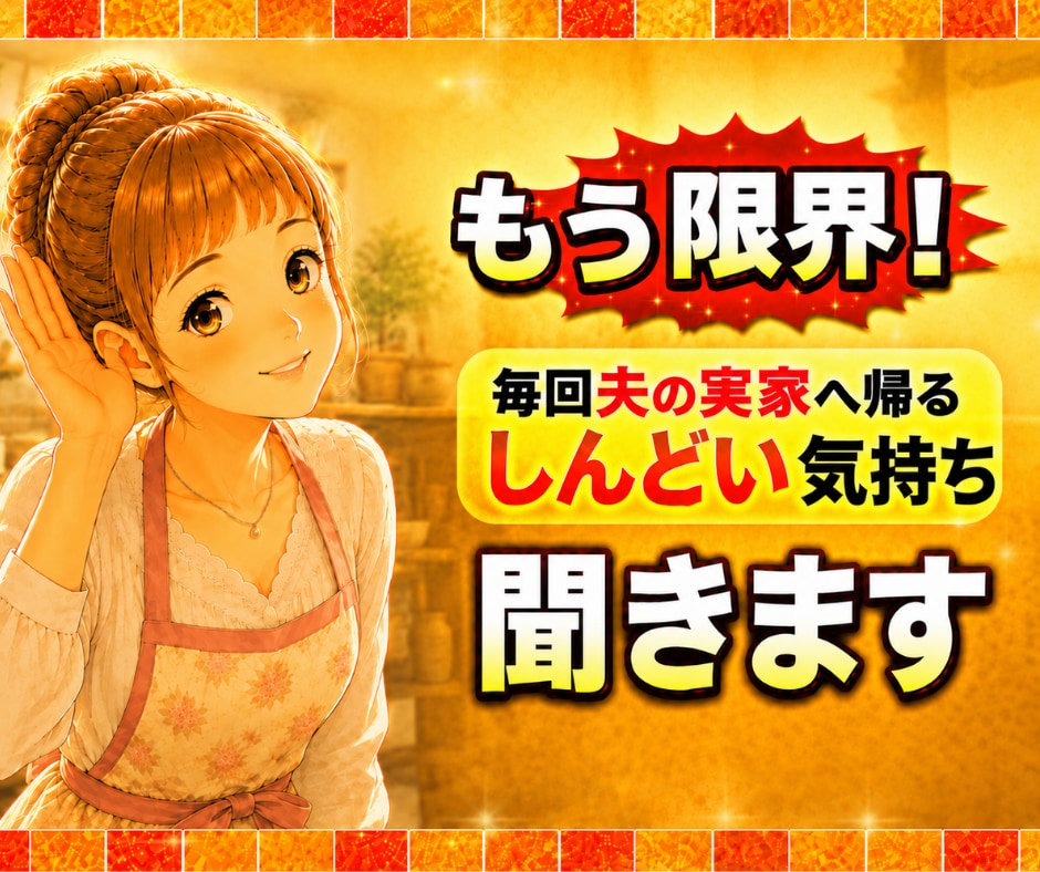 もう限界！義実家・嫁姑のしんどい気持ち聞きます 家族・親戚・人付き合いにいつも疲れる気持ち、そのまま話せます イメージ1