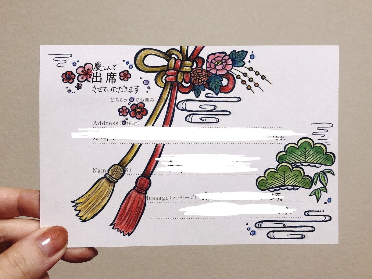 思い出に残る招待状アートお描きします 結婚式の招待状、かわいいイラスト付きで返信しませんか？ イメージ4