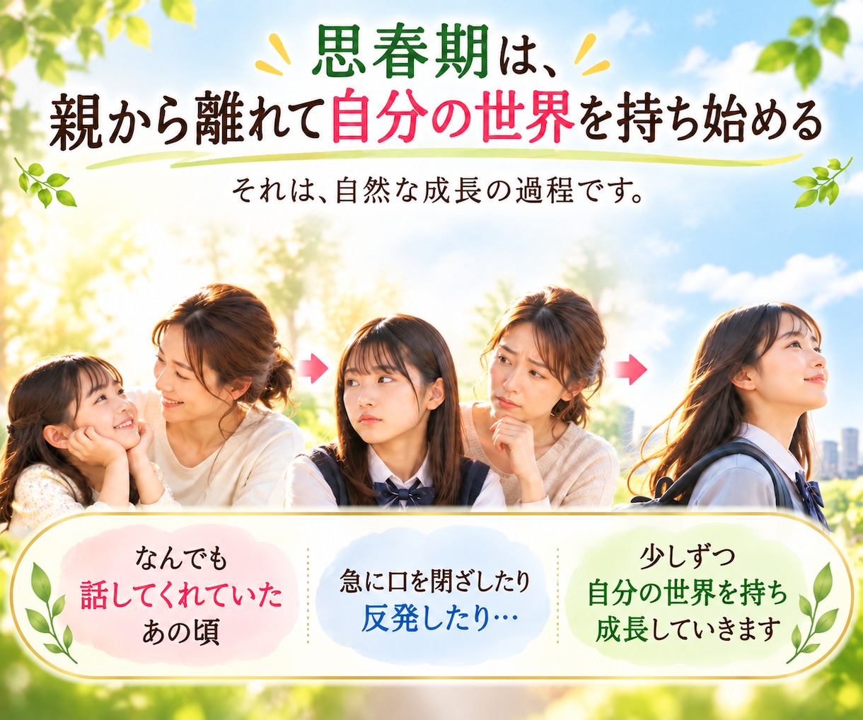 思春期のわが子の本音と親子の相性を鑑定します 親子の違いと今の心を知り、関わり方のヒントをお伝えします イメージ3