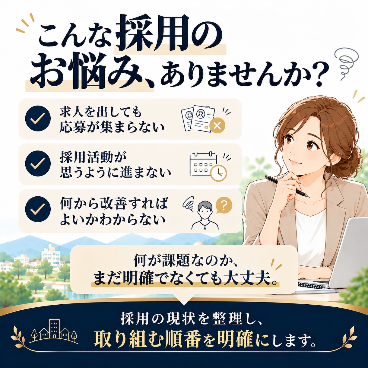 採用改善のロードマップをつくります 何から始める？診断×面談で取り組む順番を明確に イメージ2