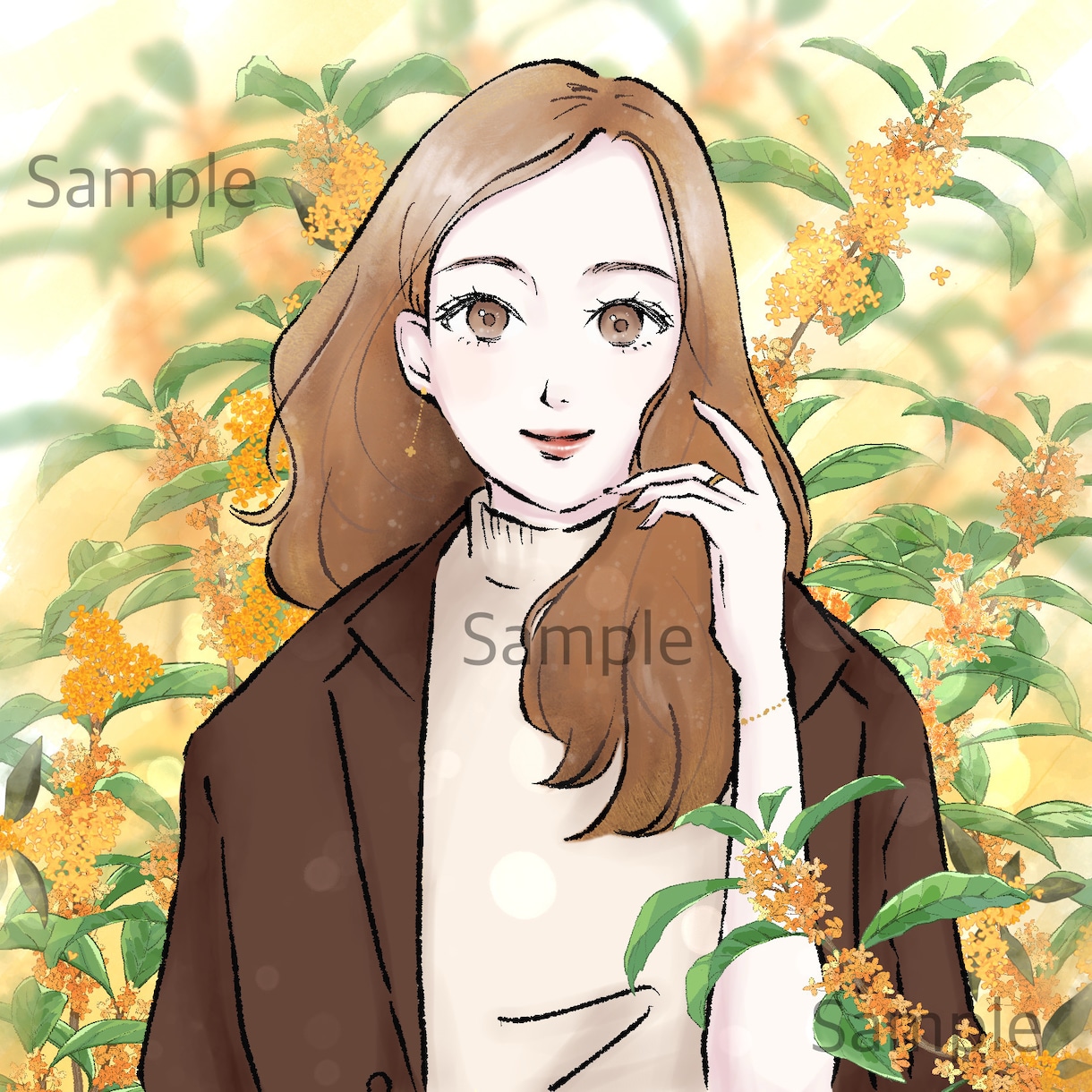 女性のイラスト描きます SNSアイコンや似顔絵などに◎ イメージ5