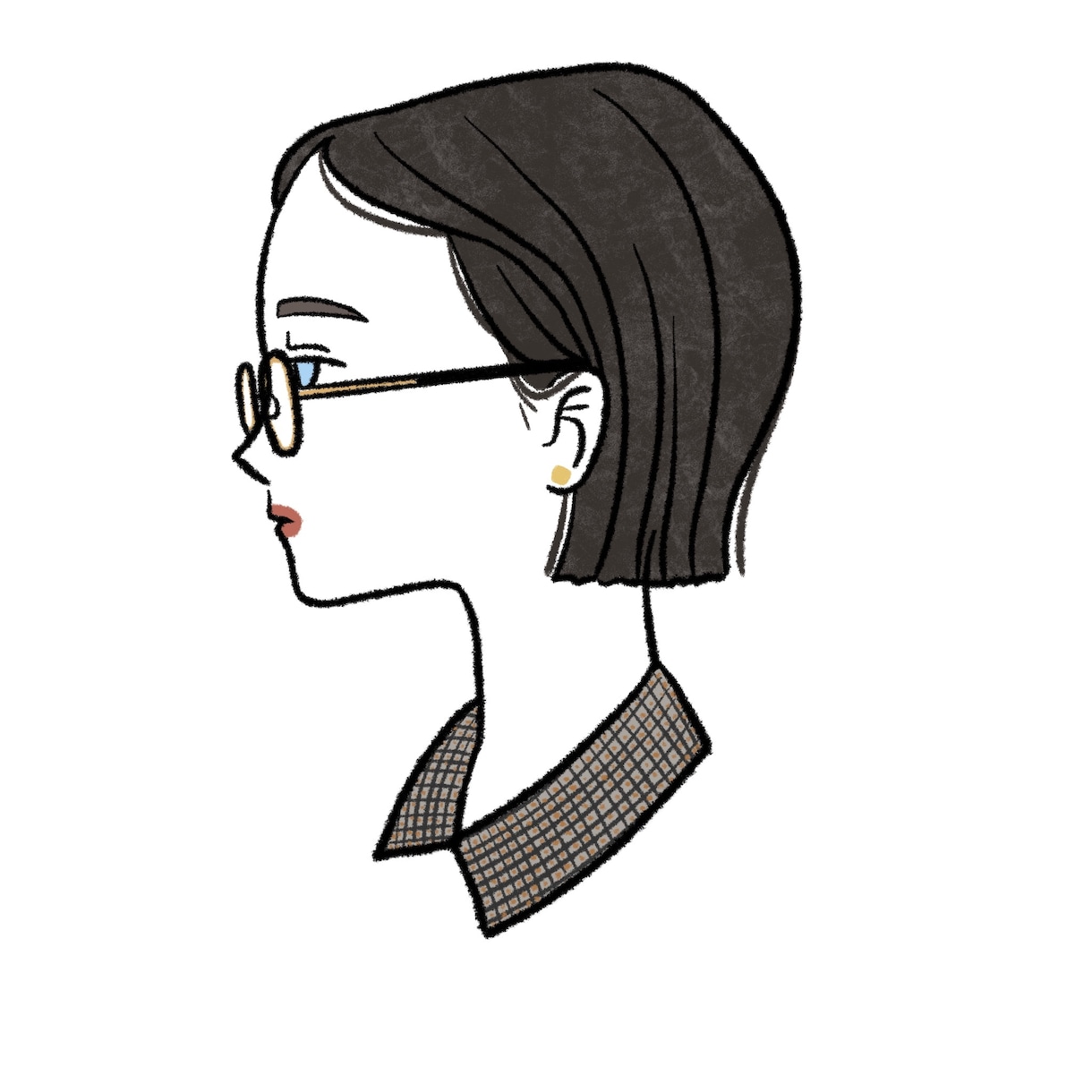 お洒落な横顔アイコンを描きます 雰囲気のある横顔アイコンだから周りと被らない イメージ4