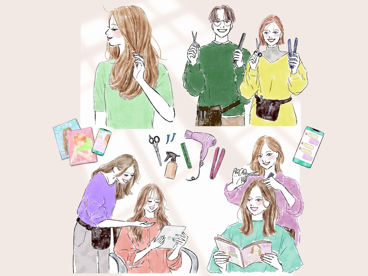 法人様向け おしゃれな水彩イラストお描きします 手描き：水彩、抜け感、パステル、トレンドファッションで個性を イメージ2