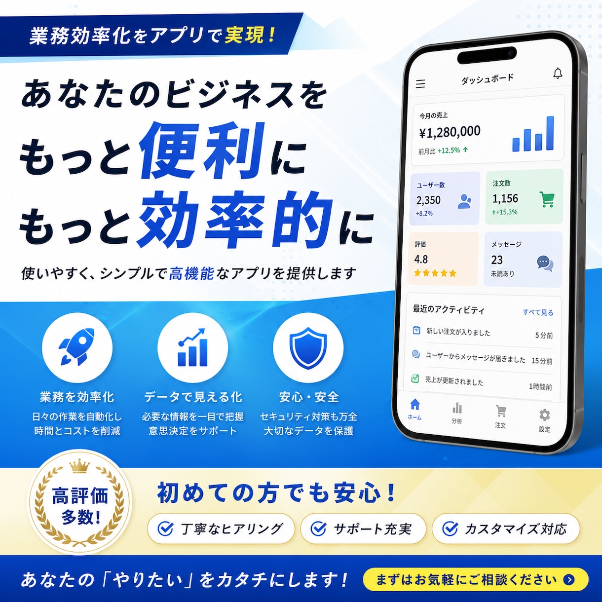 ご要望に合わせたアプリを作成いたします 世界に一つだけのアプリを作成！ イメージ1