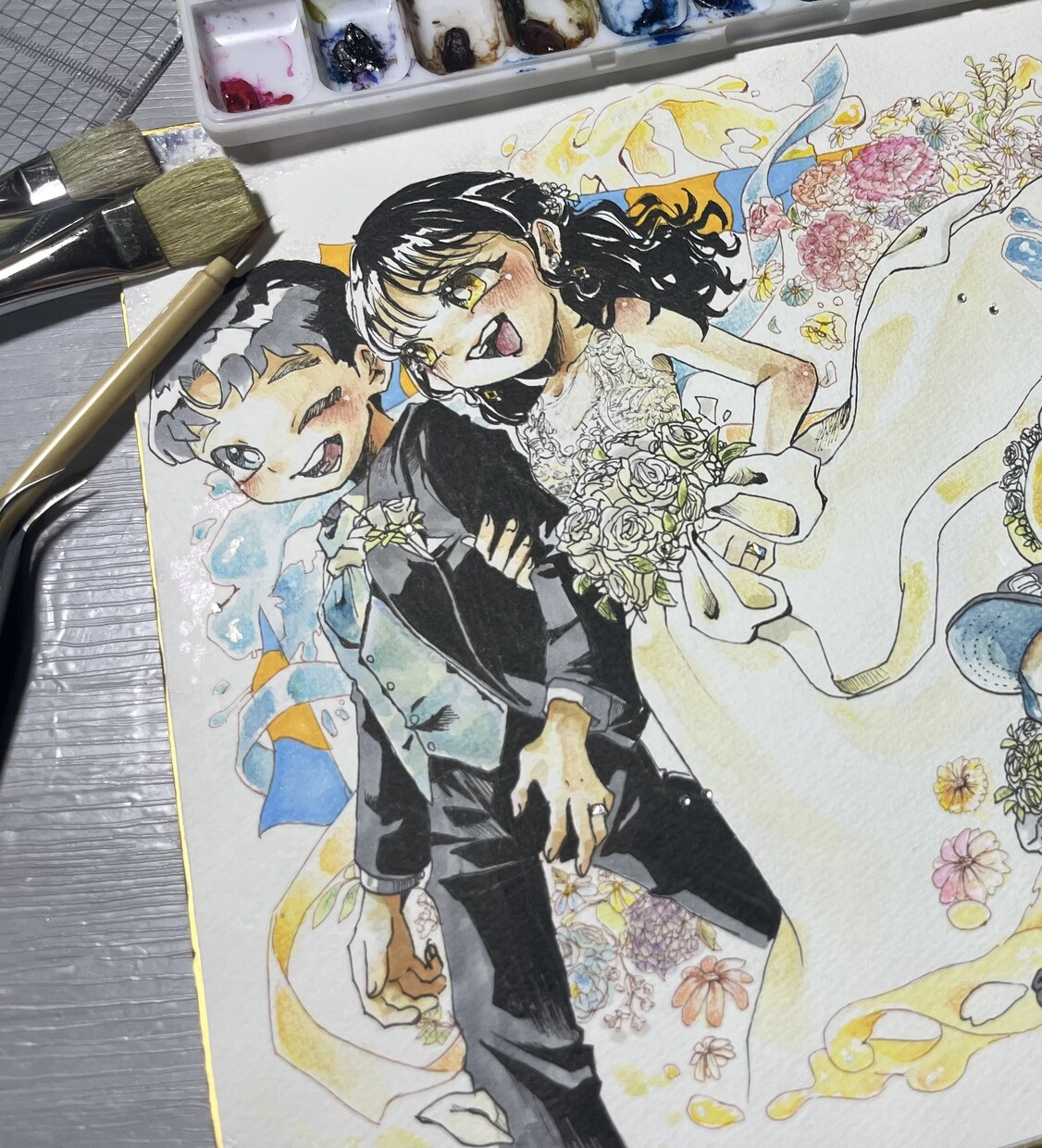 結婚式やプレゼントに使えるイラスト描きます リアルはあんまり…漫画チックな似顔絵が好きな方！ イメージ1