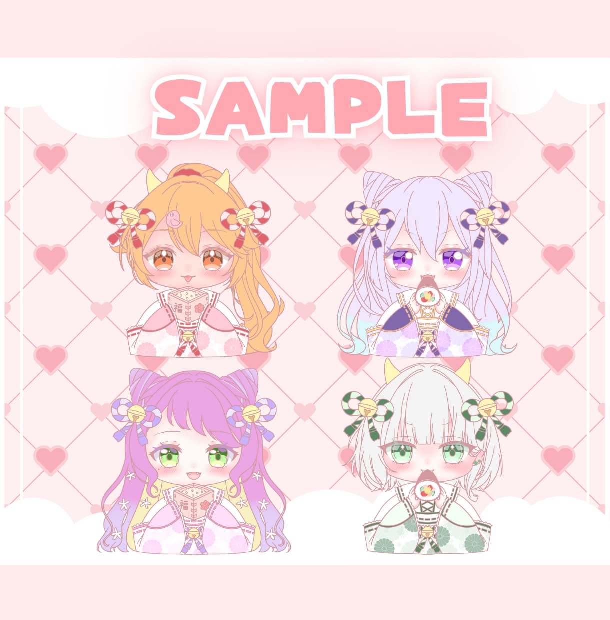 かわいい節分ミニキャラ制作します ✧商用利用込み✧多幸感あるお顔と選べる衣装デザイン！ イメージ9