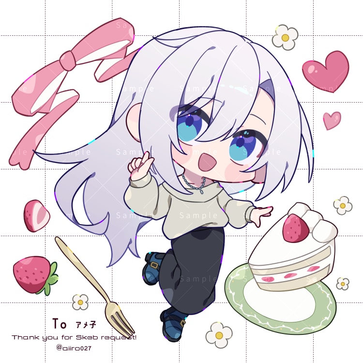 もちっとデフォルメイラスト描きます 商用利用料込！活動者様向き2頭身 イメージ2