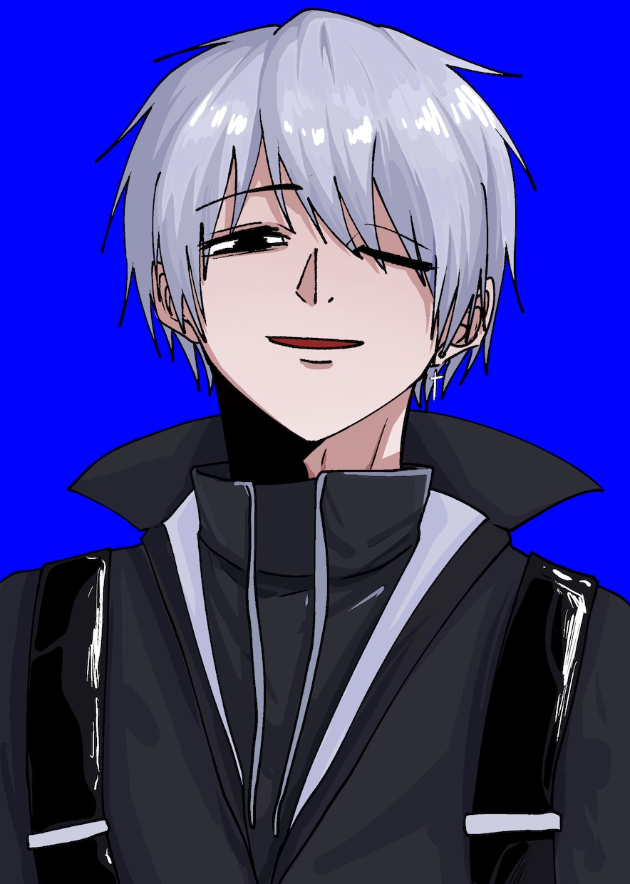 ダークな絵柄で男性の絵を描きます ダークな絵柄でバストアップの男性の絵を描きます。 イメージ1