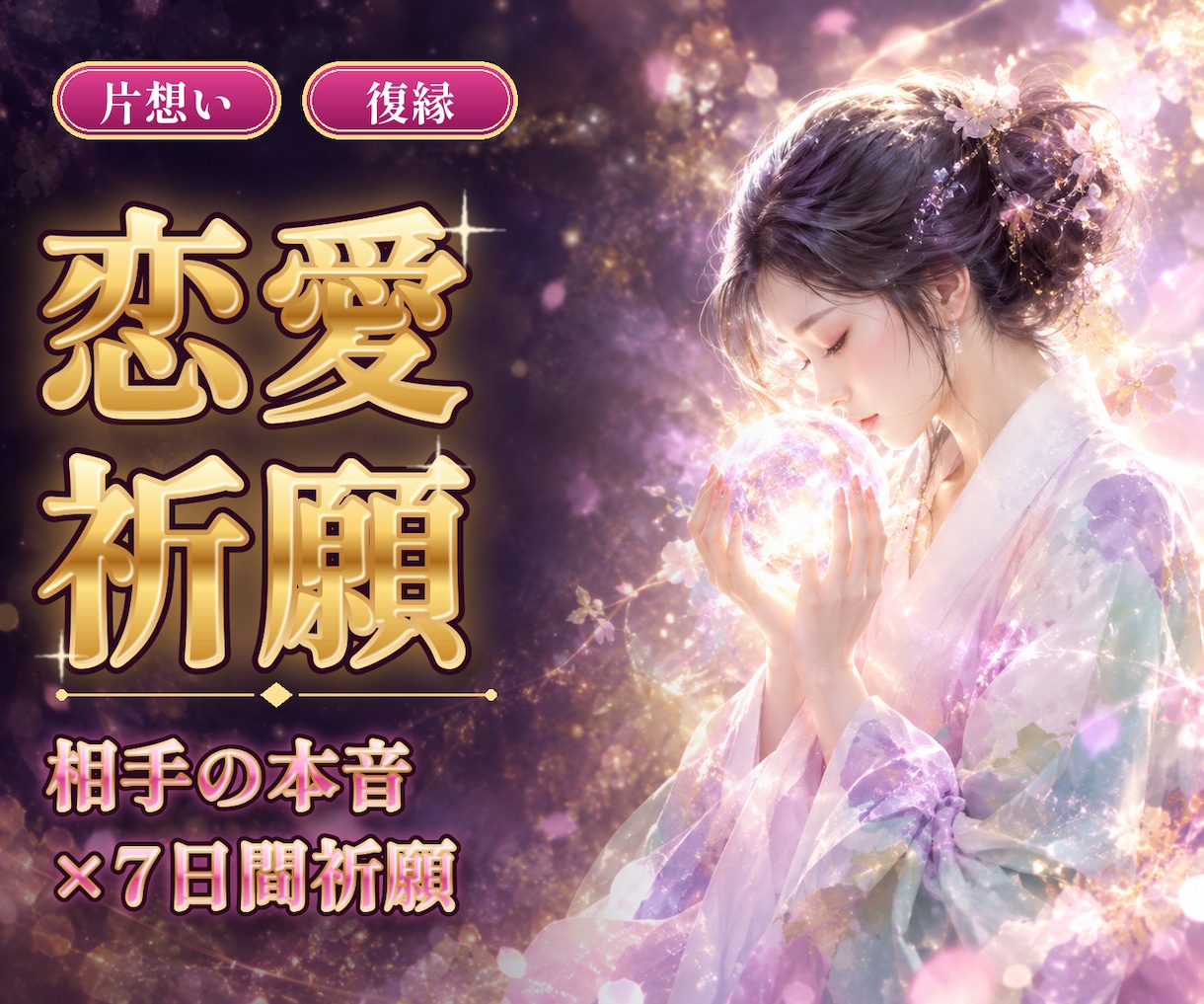 恋愛占い｜片想い・復縁の鑑定＋7日間祈願します お相手の本音を読み解き、7日間あなたの恋を祈願 イメージ1