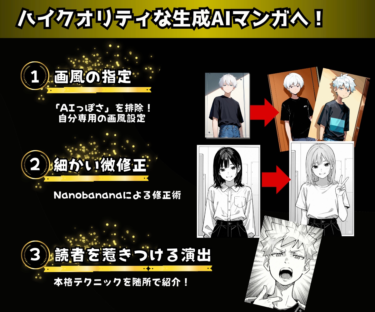 超本格的な生成AI漫画の作り方を教えます 現役AI講師が本格漫画技術を伝授。初心者大歓迎！ イメージ4