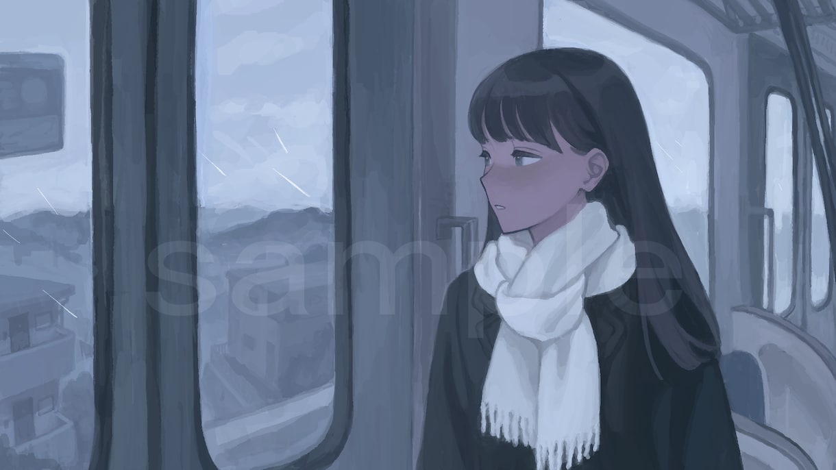 空気感の伝わる背景ありの一枚絵をお描きします 静かな雰囲気や光のきれいなイラストが得意です！ イメージ7