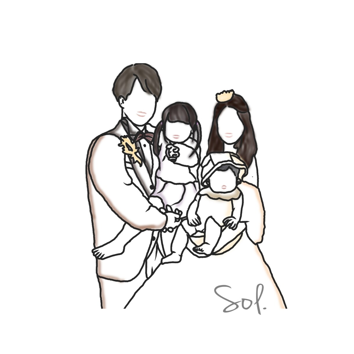 素敵な結婚式のお手伝いをします ウェディングイラスト 似顔絵 ウェルカムボード イメージ10