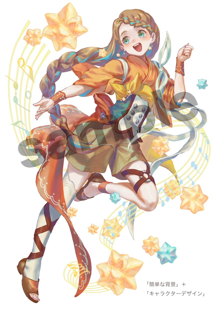 華やかで躍動感のあるキャラクターイラスト制作します vtuberさんおすすめ！SSRキャラ風のリッチな立ち絵 イメージ2