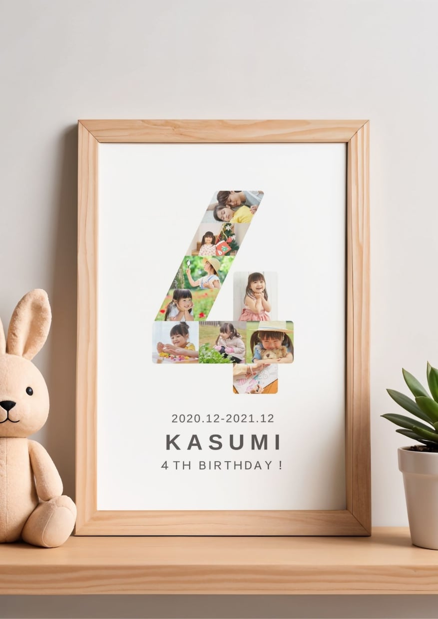 お子さまの誕生日フォトボードをデザインします １年分の「大きくなったね！」を世界に一つの飾れる１枚に！ イメージ6