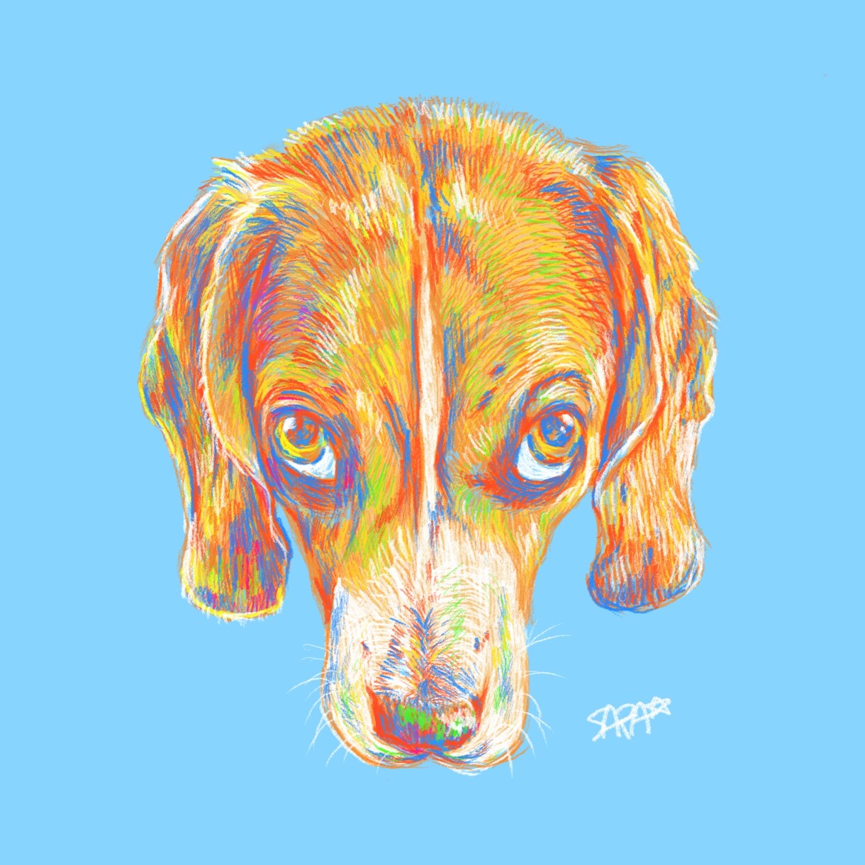 ペットをカラフルに描きます 愛する家族の動物たちを可愛く、新しいイラストに完成させます イメージ1