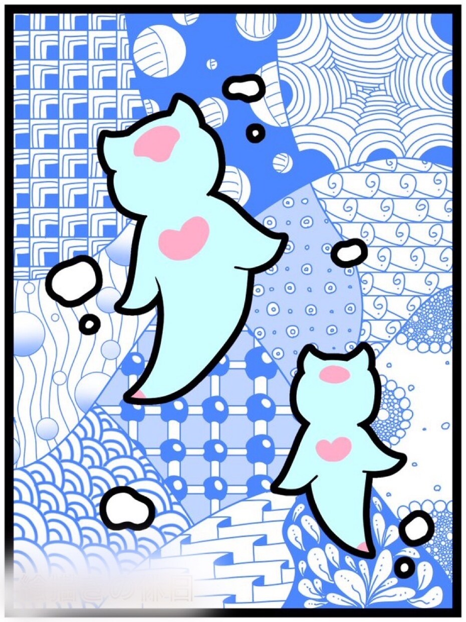 不思議な背景のイラスト作成します プレゼントやインテリア、SNSのアイコンなどに！ イメージ1