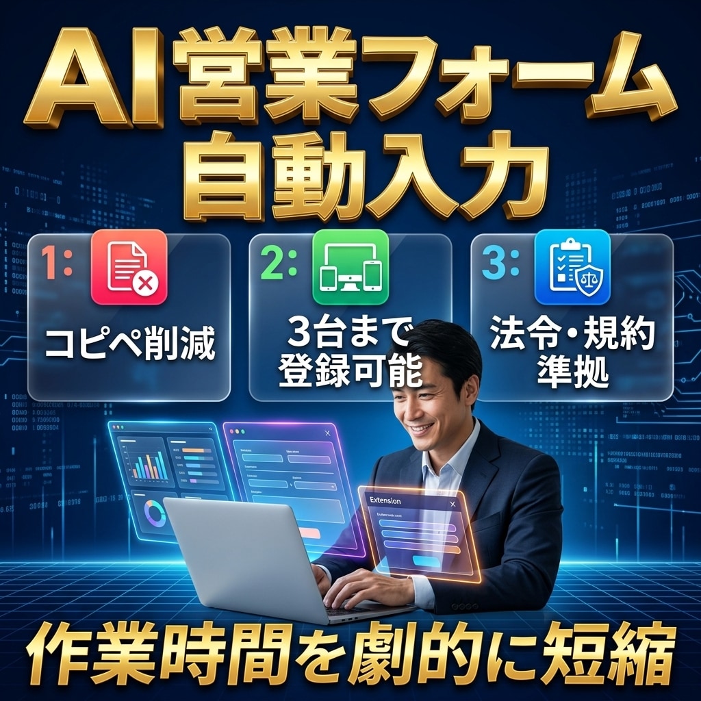 AI営業フォーム自動入力Chrome拡張開発します AI解析とワンクリック入力で毎日の営業作業時間を大幅短縮 イメージ1