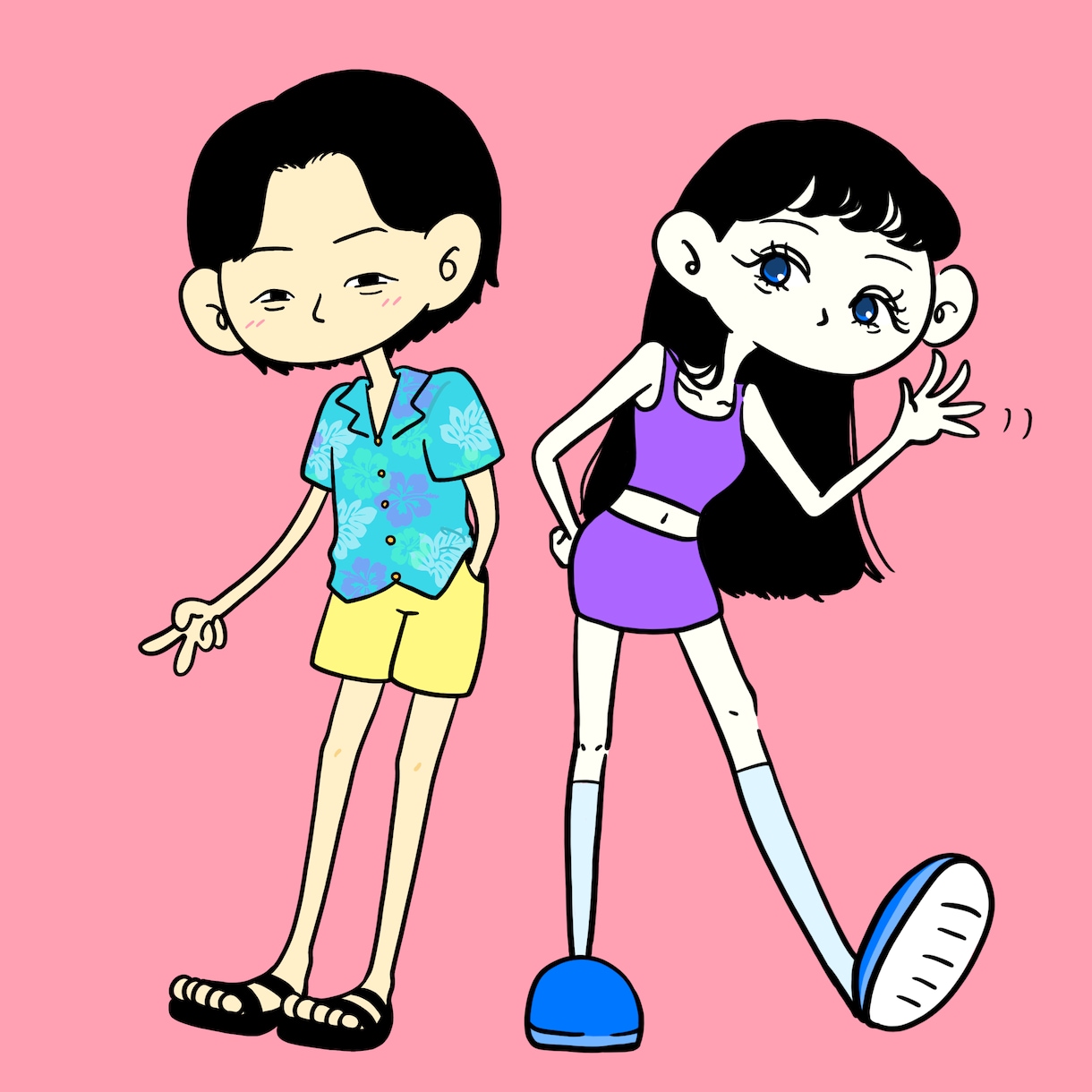 ポップなキャラクターイラストを作成します 写真を元にしたり、イメージだけでもイラスト作成可能です イメージ2