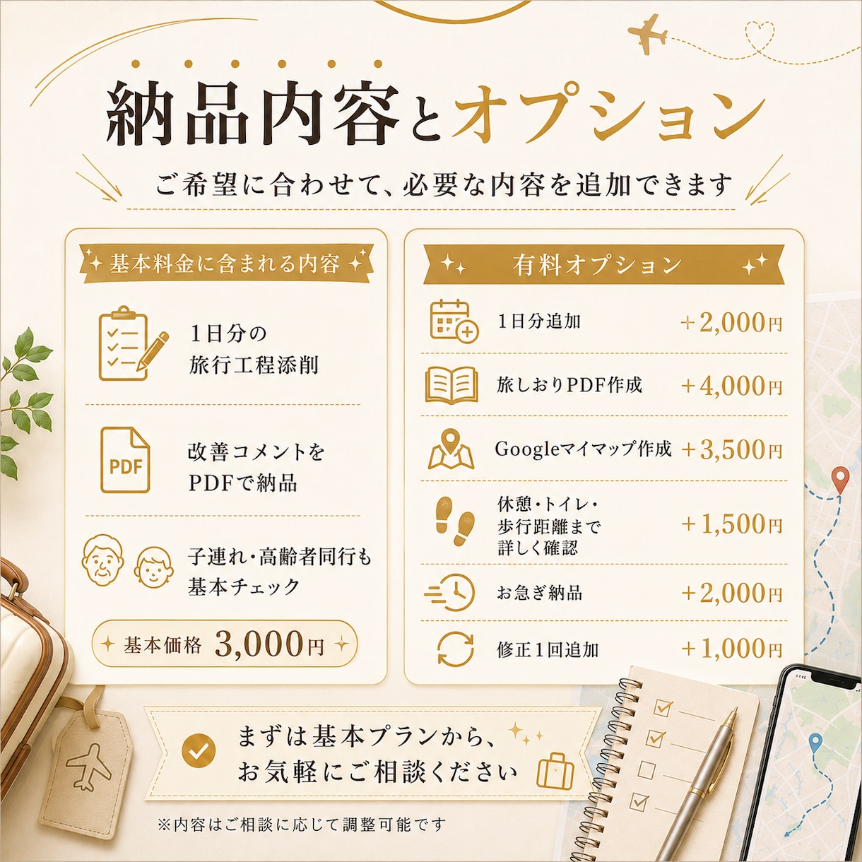 10年以上の添乗員目線で旅行工程をチェックします 移動時間・順番・休憩・子連れ高齢者目線で添削します イメージ3