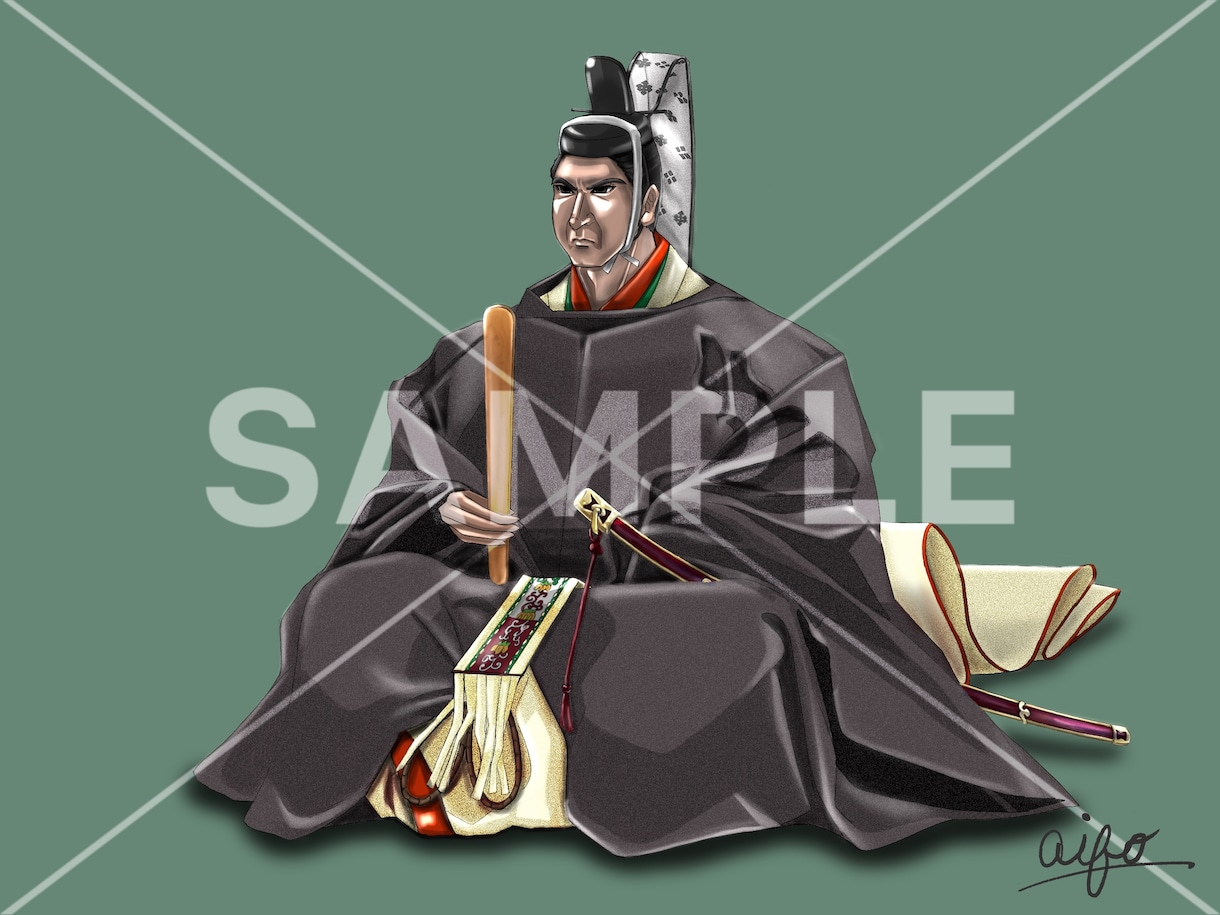 伝統的な日本服飾のイラスト作成いたします 束帯、甲冑、十二単などのイラストを作成いたします。 イメージ2