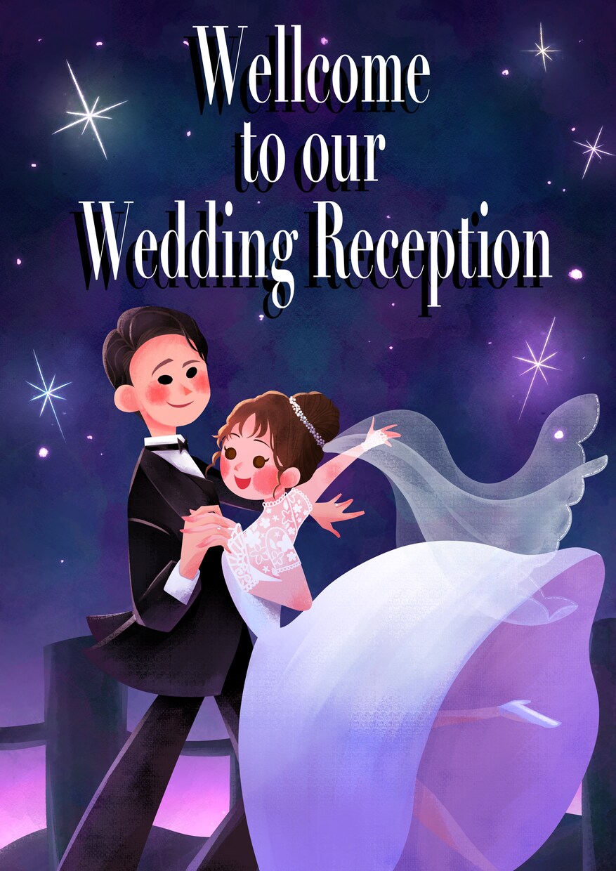 ウェルカムボード用のイラストを作成します 結婚式を彩るウェルカムボードやペーパーアイテムにどうぞ！ イメージ2