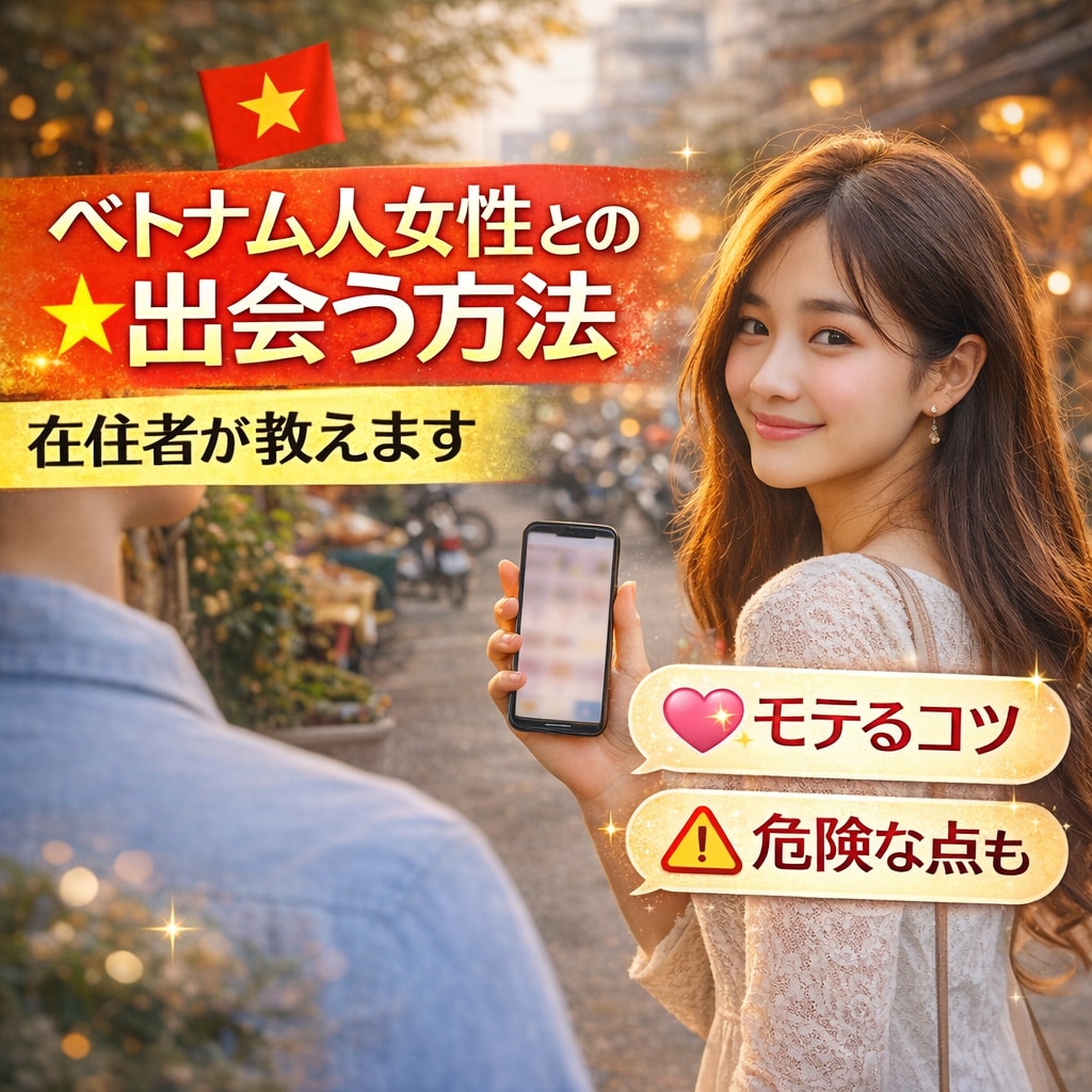 ベトナム人女性とアプリで出会い方を在住者が教えます 経験豊富な在住者が伝授！アプリ攻略からNG行動まで徹底解説 イメージ1