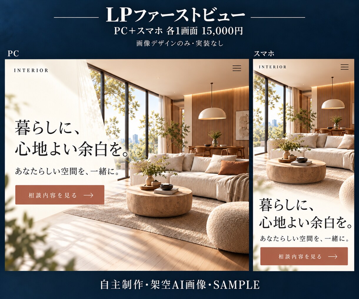 PC・スマホのLPファーストビューを制作します 15,000円で同一デザインをPC・スマホへ展開 イメージ1
