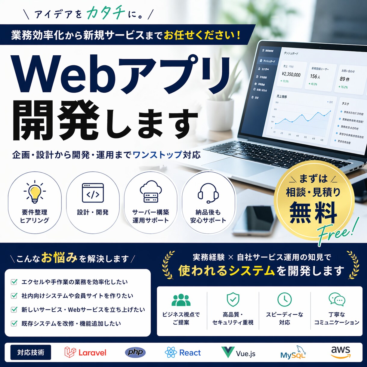 レンタルサーバーで動くWebシステム作ります エックスサーバーなどで動くWebシステムを開発いたします。 イメージ1