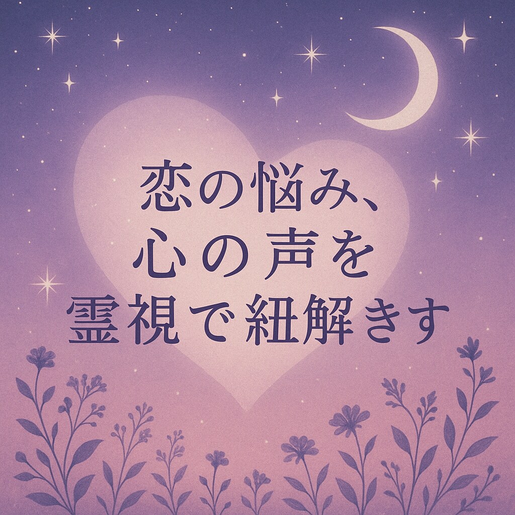 恋の悩み、心の声を霊視で紐解きます 失恋・復縁・片思い・不安な気持ちについて イメージ1