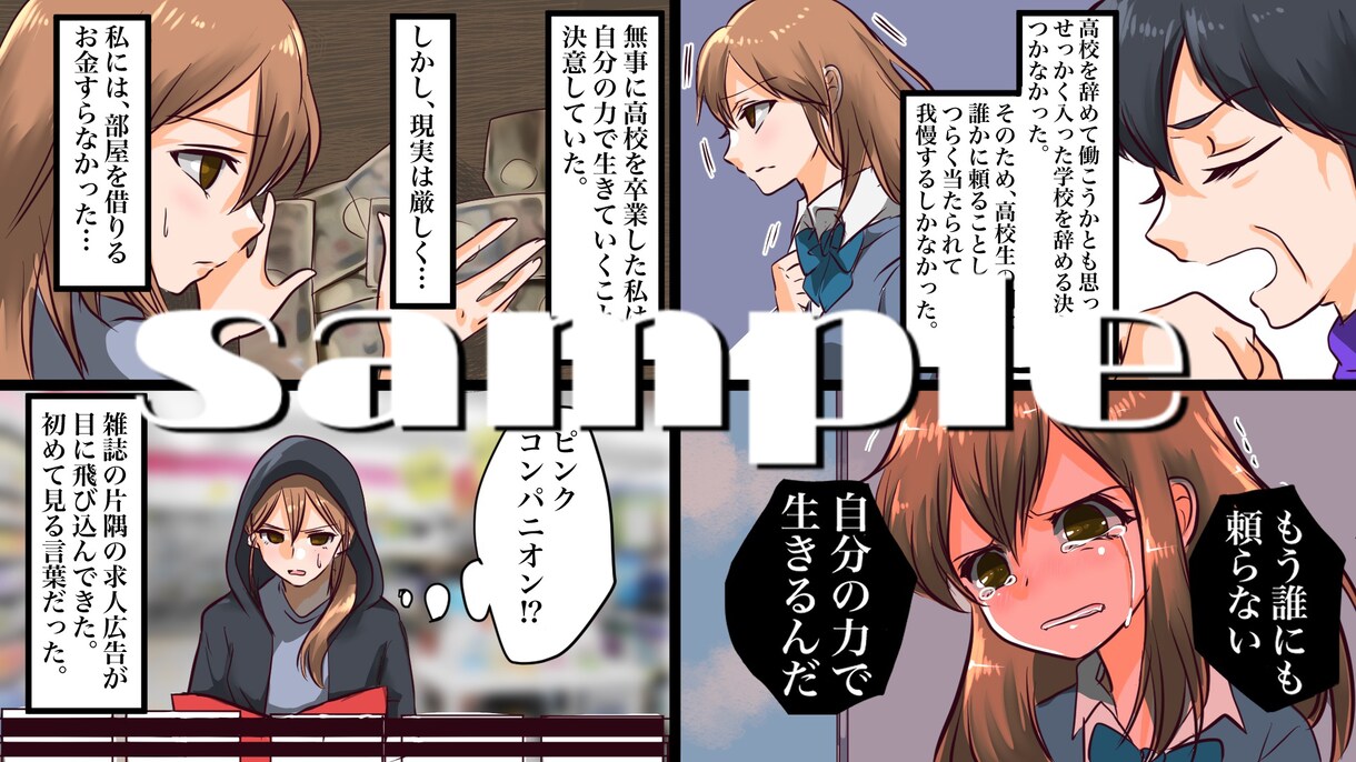 コンパクトな４コマ漫画描きます 1ページに4コマ。シナリオを漫画にします。 イメージ2