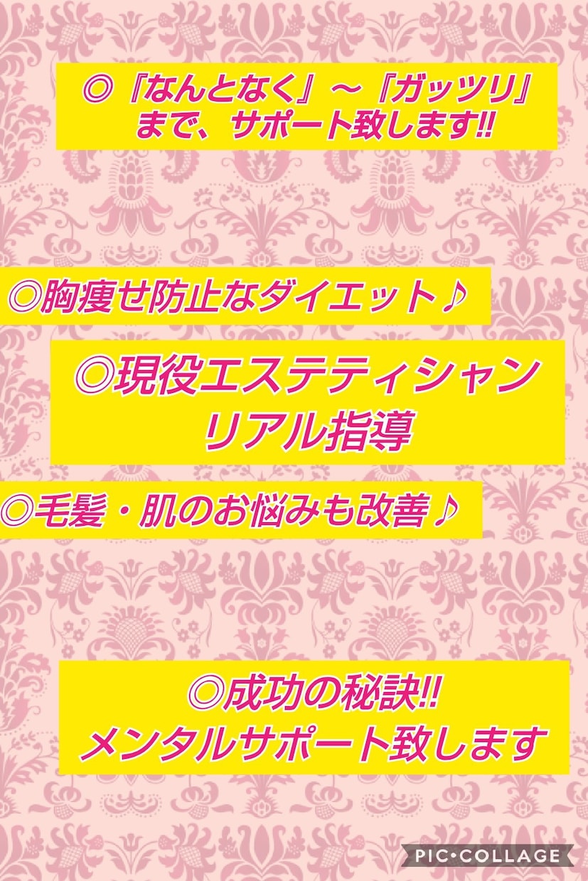 オーダーメイドのダイエット法・美容指導を提供します なんとなく～ガッツリまで、お一人お一人に寄り添う美容指導です イメージ2