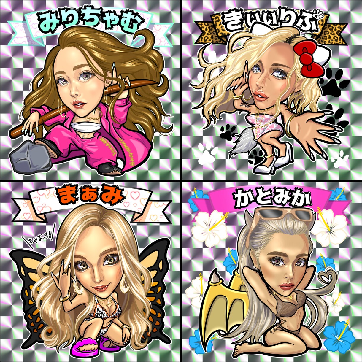 大好評‼️ビックリマン風似顔絵作成致します 【ラブ上等のあの人も手掛けてます！！】 イメージ6