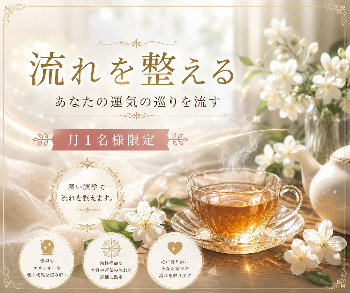 月1名限定、7日かけて人生全体の流れを調整します 未来を変える準備を始めませんか？ イメージ1
