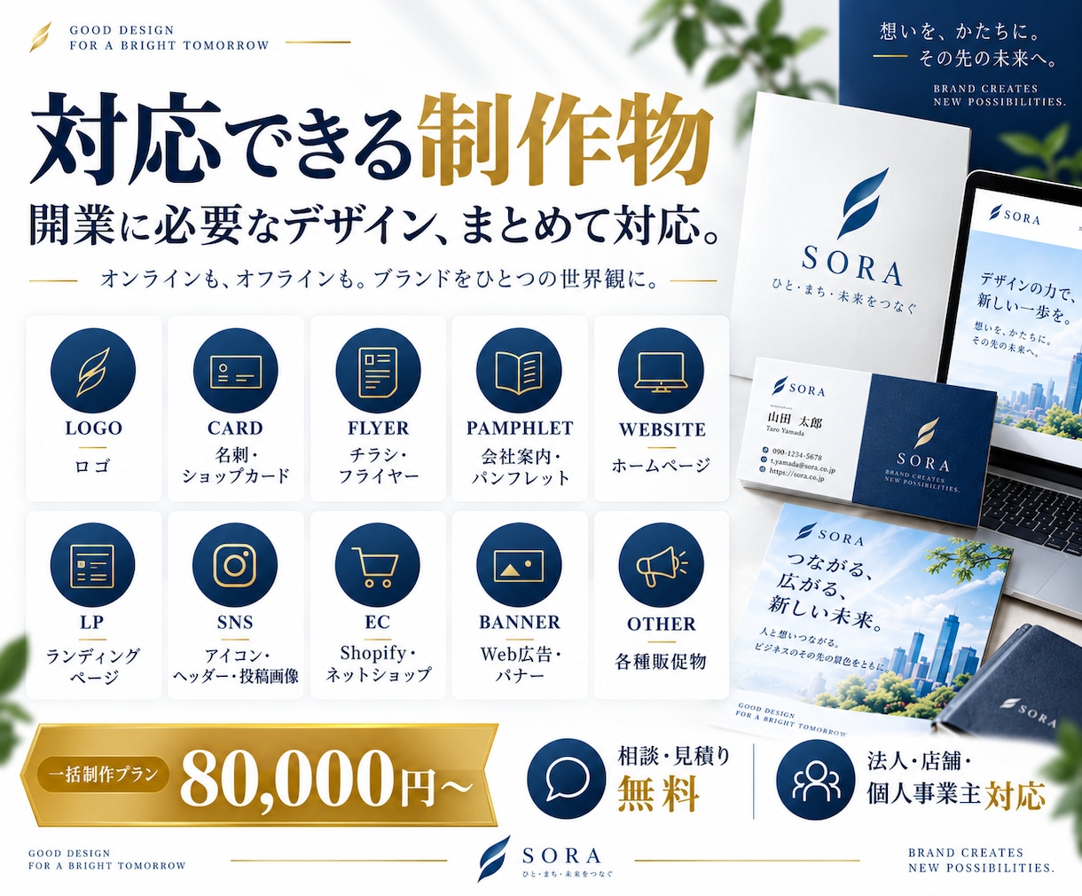 開業・起業に必要なデザインをまとめて制作します ロゴ・名刺・HP・チラシ・SNS｜ブランド立上げワンストップ イメージ10