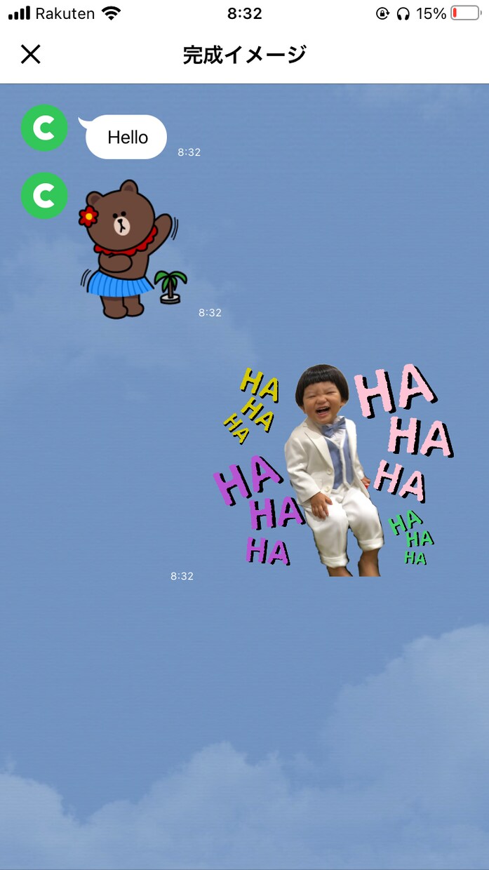 可愛いお子様のLINEスタンプ作ります 今だけ16個！可愛い表情や面白い顔をスタンプにしませんか☆ イメージ3