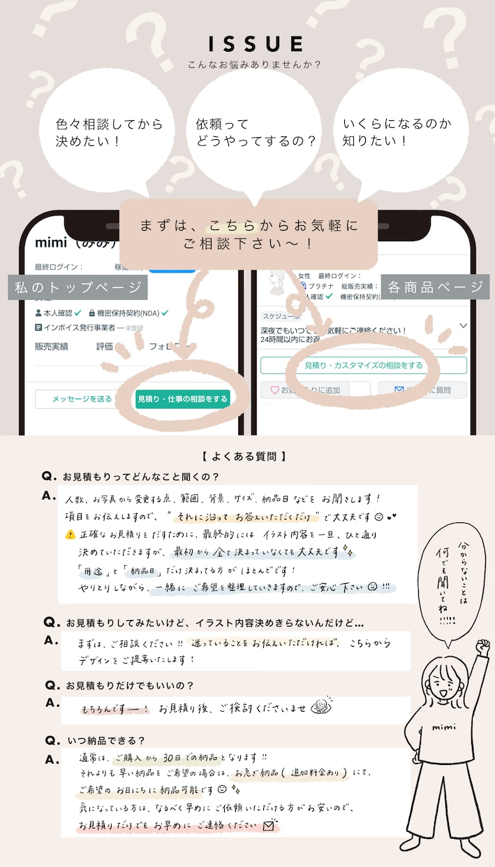即対応 ◎！ゆる〜いアイコンを描きます SNSアイコン / ブログ / 名刺 など イメージ4